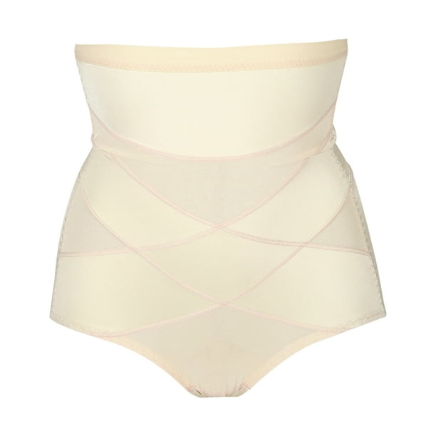 Cintura alta Mujer Adelgazante Moldeador de cuerpo Control de barriga Fajas Control Bragas Ropa interior L Beige