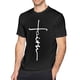 thumbnail image 1 of Faith Print Men Round Neck Short Sleeve T Shirt Casual Comfortable Summer Top Fashion Gift Black, 1 of 6