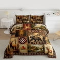 thumbnail image 2 of Feelyou 3D Bear Deer Bedding Comforter Set for Men, Hippie Western Aztec Twin Comforter Sets, Rustic Wildlife Hunting Reversible Bedding Set, Super Cozy Room Decor, 2-Piece, 2 of 8