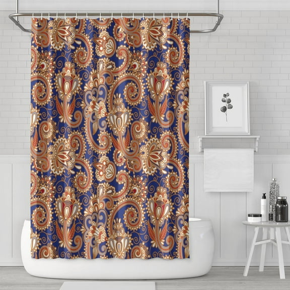 Chic Bohemian Shower Curtain - Colorful Floral Bathroom Decor Waterproof Quick-Dry Includes 12 Hooks 72x72 Inches