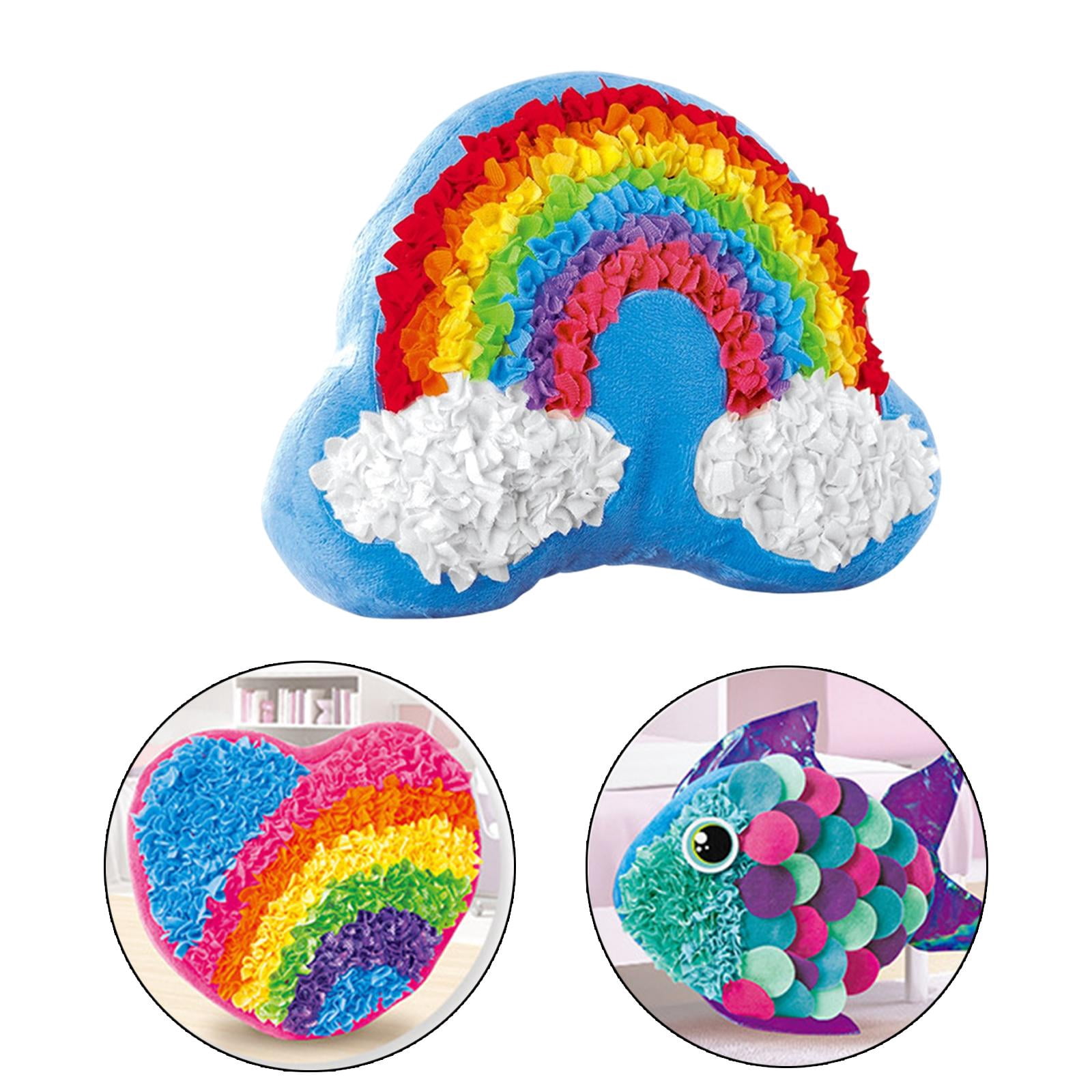 Funny Pillow DIY Kits Arts and Crafts Doll for Valentine Day Christmas Birthday Educational toys Decor , Rainbow Rainbow