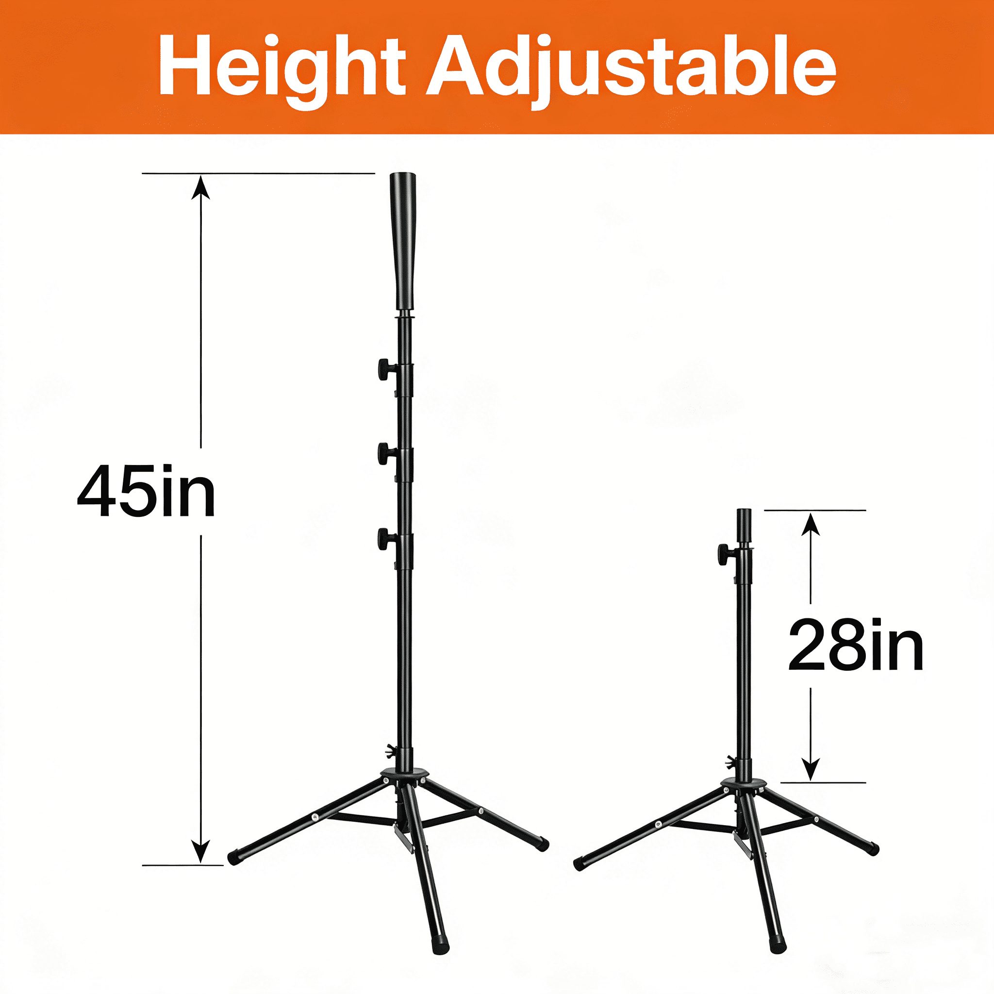 Baseball Batting tee for Adults and Youth Teens, Portable Tripod Stand Base Tee Easy Adjustable Height 28 to 45 inches for Hitting Training Practice & Carrying Bag
