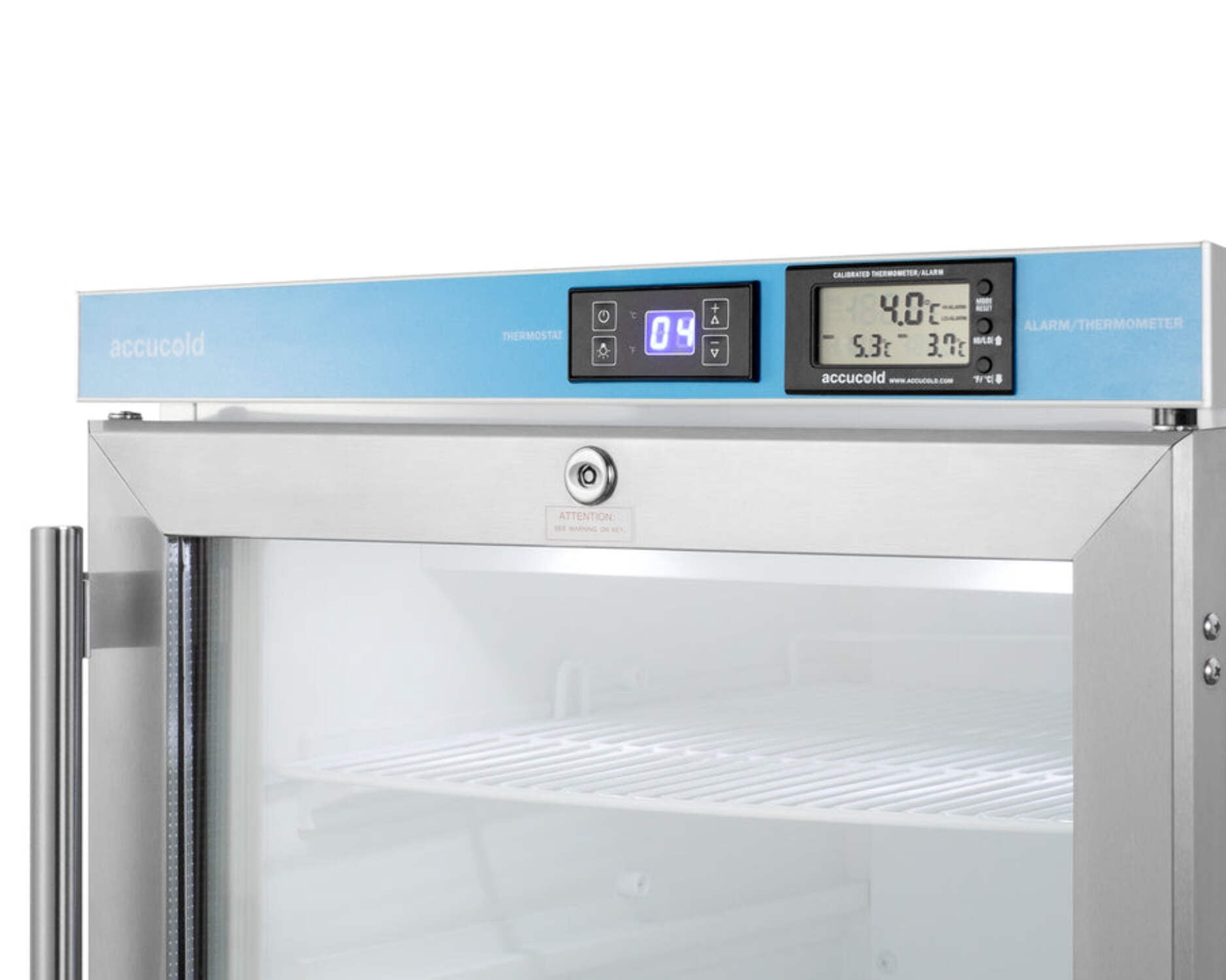 Accucold ACR46GLCAL 20" Built-In Glass Door Pharmacy Refrigerator, 2.65 Cu.Ft., NIST Certified