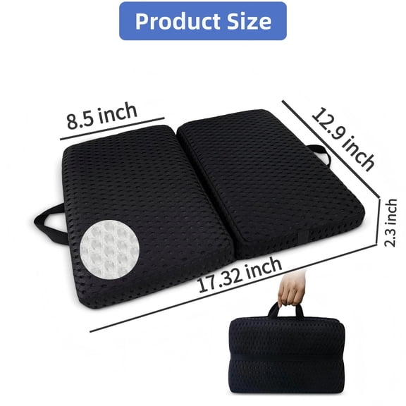 Foldable Outdoor Seat Cushion,Memory Foam Comfortable Knee Pad for Bathing Baby,Slip Resistant Indoor Seat Cushions,Black