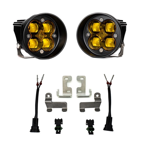 Baja Design Driving/Fog Light 447642 Driving/Fog Light; Squadron-R SAE; LED Bulb; Round; 29 Watt; Spot Beam; 2420 Lumens; Amber; Black; With Mounting Hardware