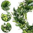 thumbnail image 4 of TETOU 20" Artificial Spring Summer Christmas Greenery Wreaths, Green Eucalyptus Leaf Wreath Boxwood with Big Berries for Front Door Farmhouse Outside Year Round Hanging Wall Party Decor, 4 of 11
