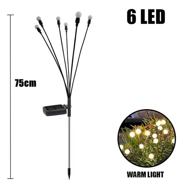 Luces LED solares impermeables para exteriores, decoración de jardín, fuegos artificiales, luces de paisaje, lámparas de césped, casa, campo, terraza, balcón