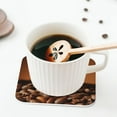 thumbnail image 5 of Disketp Coffee Beans Funny Coasters,4 Pcs Leather Coasters with Holder, Perfect Housewarming Hostess Gifts,Protect Furniture from Water Marks Scratch and Damage-Square, 5 of 6