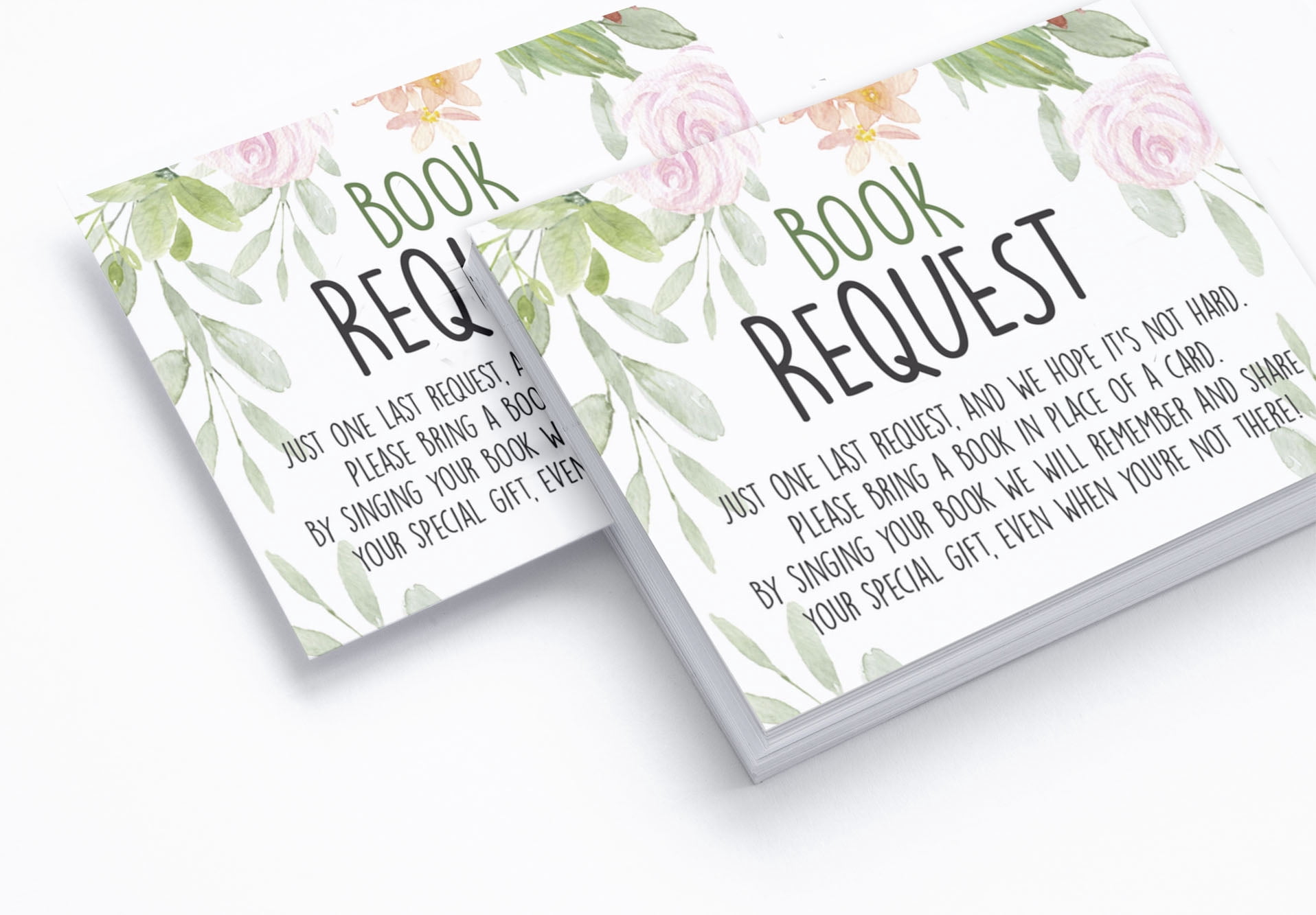 Inkdotpot 30Floral Gender Neutral Baby Shower Book Request Cards Bring A Book Instead Of A Card Baby Shower Invitations Inserts Games