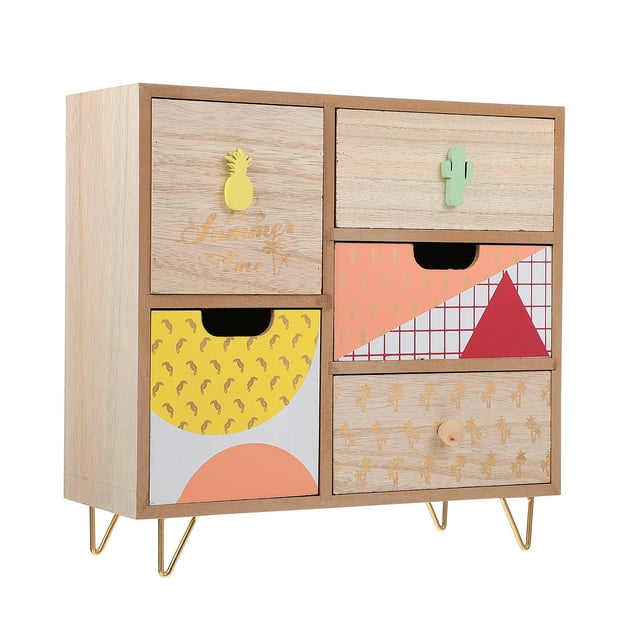 1 Pce Armoire de Rangement de Bureau en Bois Porte-Bijoux Cosmétiques Contenant pour Articles Divers