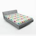 thumbnail image 1 of Ambesonne Cartoon Fitted Sheet, Birthday Party Flags Stars, Queen Size, Multicolor, 1 of 2