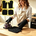 thumbnail image 7 of Oven Mitts and Pot Holders Set 4 Piece Heart Pattern Heat Resistant Cotton Kitchen Gloves for Baking Cooking Grilling and Serving Meals, 7 of 7