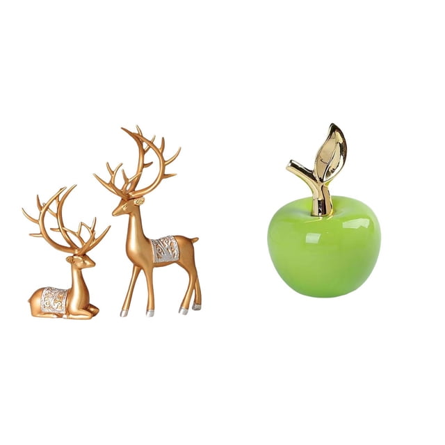 Escultura de reno europeo y figura de cerámica coleccionable, artesanía para decoración del hogar, cafetería, sala de estudio, obra de arte para amant