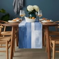 thumbnail image 2 of Blue Geometric Table Runner - 70 Inch Long, Kitchen Dining Table Runner Dresser Scarves, Watercolor Ombre Modern Abstract Art Farmhouse Decor for Coffee Tables Wedding Party Banquet, 2 of 8