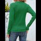 thumbnail image 5 of Camisetas de Larga para Mujer, Blusa Informal Holgada de Punto Acanalado con Cuello Redondo, Jersey de Moda para Otoño. Verde M, 5 of 8