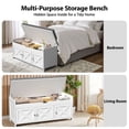 thumbnail image 6 of CHITOOMA 43.4" Shoe Storage Bench with Cushion and Barn Doors for Entryway, Bedroom, Shoe Rack Bench Adjustable Shelf with Lift Top Storage, 440 lbs, White, 6 of 11