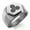 Silver, variant on Stainless Steel Kasai Samurai Crest Engraved Hexagon Crest Flat Top Biker Style Polished Ring