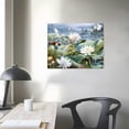 thumbnail image 3 of Creowell  Floral Wall Art for Living Room, White Lotus Flower Canvas Wall Decor for Bedroom, Watercolor Plant Print Painting Decoration, Size 20x16 in/16x12 in, 3 of 4