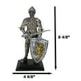 thumbnail image 2 of Medieval Swordsman Knight Of Lyon Figurine 8.5"H Suit of Armor Coat Of Arms Lion, 2 of 9
