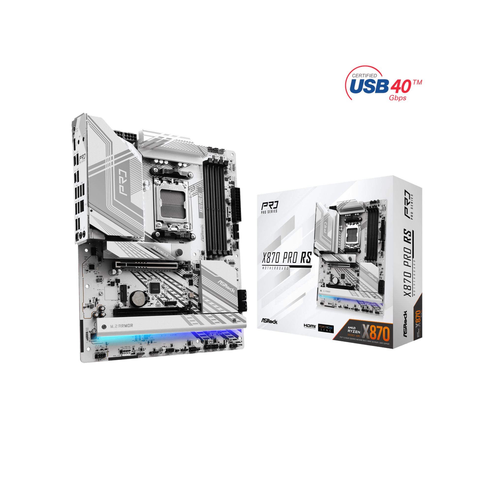 ASRock X870 PRO RS AM5 AMD X870 SATA 6Gb/s ATX Motherboard