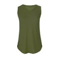 thumbnail image 5 of Sevevn Womens Tank V-Neck Basic Casual Flowy Summer Sleeveless T-Shirt Army Green XXL Summer Clearance, 5 of 7