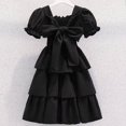 thumbnail image 2 of OGLCCG Girls Summer Midi Dress Casual Square Neck Swing Tiered Smocked Dresses for Tween Ruffle Flowy Princess Dress 5-13 Years, 2 of 6