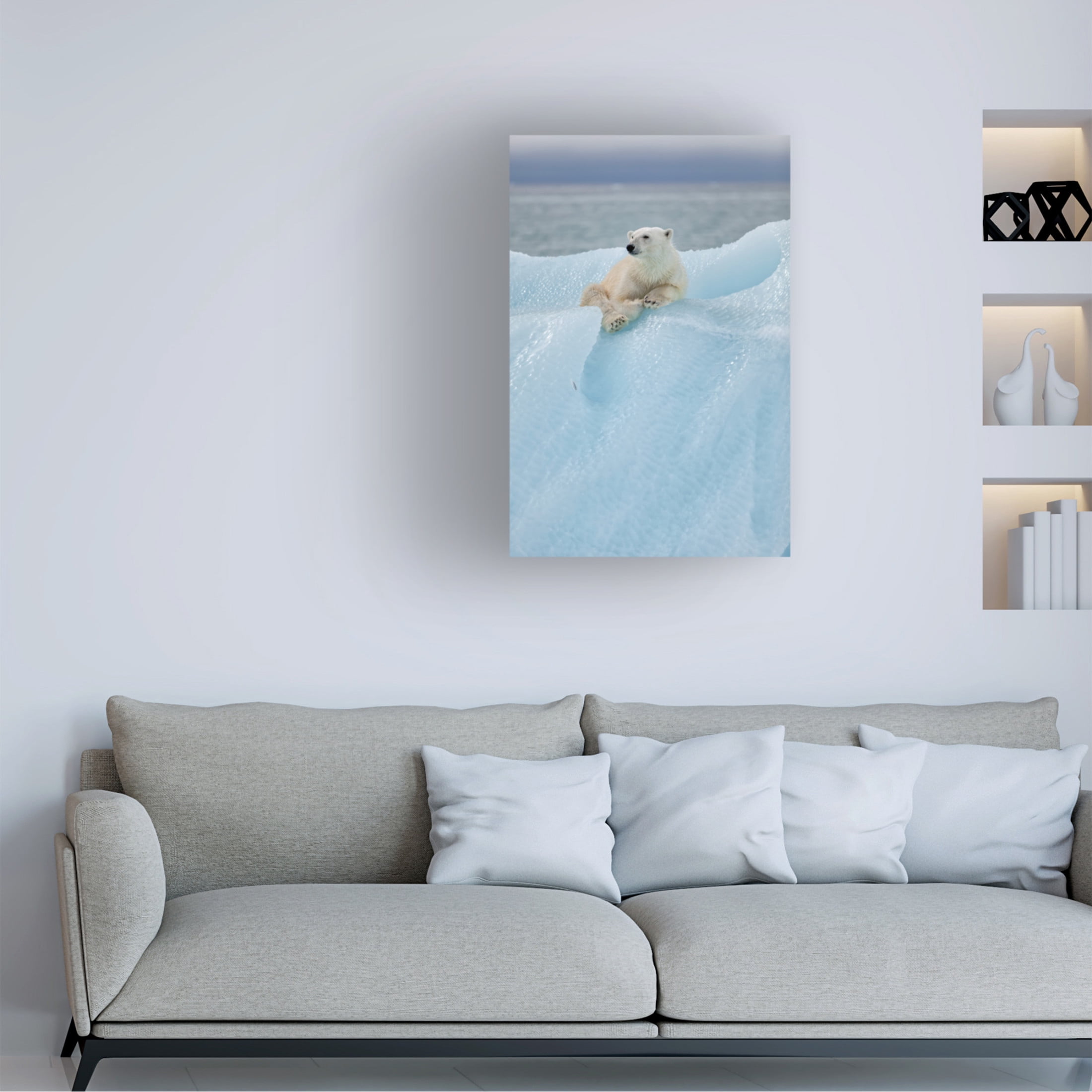 Canvas Wall Art - Bo Anderson Gil Raga 'Relaxed Polar Bear' Wall Art for Living Room, Bedroom, or Office D?cor by Trademark Fine Art - 22 x 32 Inches