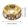 thumbnail image 3 of Golden Alloy and Rhinestone Spacer Beads for Jewelry Making 200pcs Rondelle Charms, 3 of 8
