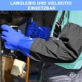 thumbnail image 4 of Guantes Haiou Long Rubber resistentes a productos químicos, 25 pulgadas, color azul, talla M, 4 of 7