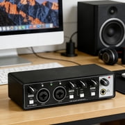 2x2 USB-C Audio Interface for PC/Mac Recording, 24-bit/192kHz, TS/XLR Inputs, Studio/Podcast/Streaming (Matte Black)
