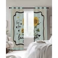 thumbnail image 4 of Sunflower Kitchen Curtains Yellow Floral Stripe Farmhouse Modern Art Cafe Short Curtains for Bathroom Blackout Window Curtain Grommet Small Window Treatment Drapes for Bedroom Living Room 52"x45"x2, 4 of 9