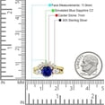 thumbnail image 7 of Round Beaded Marquise Style Blue Sapphire Cubic Zirconia Yellow Tone 925 Sterling Silver, Size 7, 7 of 7