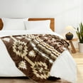 thumbnail image 6 of Home Soft Things Southwest Faux Fur Sherpa Throw - Coffee - 50" x 60", 6 of 15