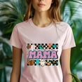 thumbnail image 5 of Mama Graphic T-Shirt | Cute Spooky Checkered Print Tee for Women, CarolinaBlue, Size S, 5 of 6