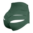 thumbnail image 5 of felwors Women's High Waisted Cut Out Yoga Shorts Scrunch Booty Hot Pants Workout Lifting Shorts Dark Green for Size XXL, 5 of 8