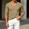 thumbnail image 3 of HAOTAGS Men’s Athletic Long Sleeve T-shirts V-Neck Quick Dry Mesh Pullover Shirt Khaki Size M, 3 of 10
