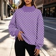 thumbnail image 2 of Women's Small Polka Dot Sweatshirt Long Sleeve Crewneck Casual Pullover Relaxed Fit Soft Fall Sweatshirt, 2 of 7
