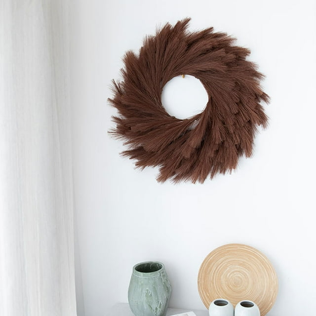 YAOMOBB Pampas Grass Garland Realistic Artificial Wreath Eco Friendly Fine Texture Non Fading