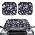 thumbnail image 2 of Bingfone Cartoon Spaceship Windshield Sun Shade 2-Piece Foldable Car Front Window Sunshade for Most Sedans SUV Truck - Small, 2 of 7