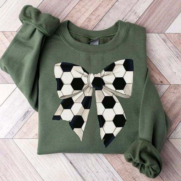 Soccer Bow Shirt, Coquette Soccer Shirt, Cute Soccer Mom Crewneck, Gift For Soccer Lover, Cute Game Day Soccer Pullover, Sports Mom Unisex S-5XL Hot Trending Shirt, Vintage Birthday Gift