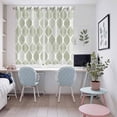 thumbnail image 4 of Sage Green Geometric Kitchen Curtains Window Panels, Moroccan Chic Abstract Plaid Art Insulated Window Treatment Curtain, Grommet Curtains for Bedroom/Living Room/Bathroom, 2 Piece 52"Wx63"L, 4 of 8