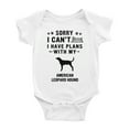 thumbnail image 1 of Sorry I Can't I Have Plans With My American Leopard Hound Love Pet Dog Cute Baby Bodysuit Baby Clothes (White, 18-24 Months), 1 of 5