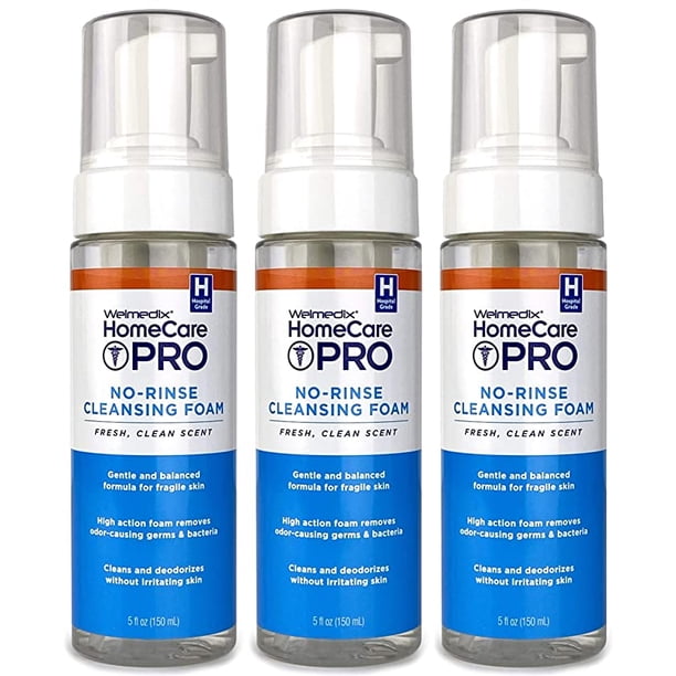 Welmedix NoRinse 3 in 1 Cleansing Foam, Body Wash, Shampoo and