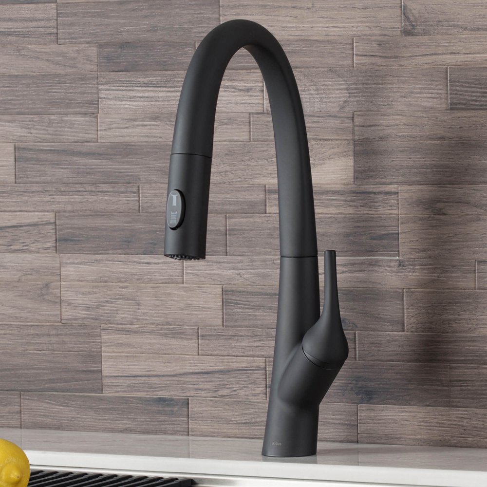 Kraus Arqo M™ Single Handle PullDown Kitchen Faucet in Matte Black