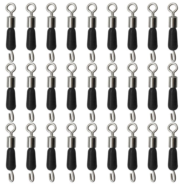Anillos conector de pesca rodamiento de bolas giratorio ganchos de enlace rápido (S) negro 30 piezas FLhrweasw Nuevo