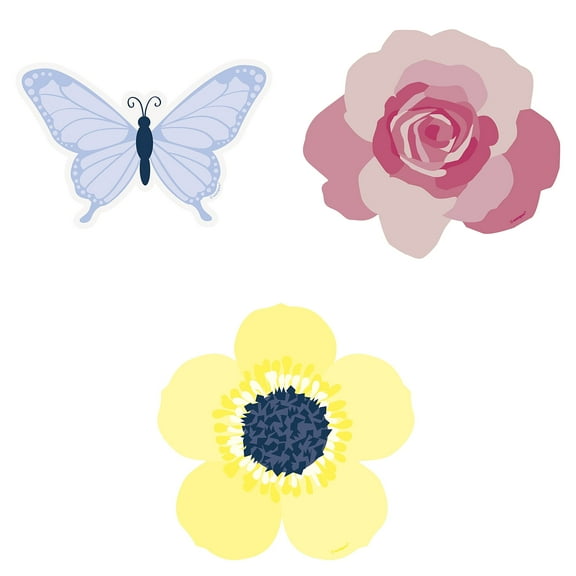 Unique Party 39779 Paper Decorations-Pastel Floral Spring Party-Pack of 6, Multicolour