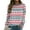 Blue, variant on Womens Long Sleeve Christmas Tops Workout Shirts Print Sweatshirt Casual Pullover Santa Xmas Tees Blouses