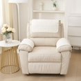 thumbnail image 2 of XUELC 3 Pieces Chenille Plush with Pockets Soft Fuzzy Non Slip 2 Armchair Slipcovers and 1 Headrest Protector for Recliner Leather Sofa Couch White, 2 of 10