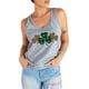 thumbnail image 4 of ABPHQTO Camiseta sin mangas con cuello redondo y estampado de trébol de leopardo a cuadros de St Patrick gris para mujer, 4 of 5