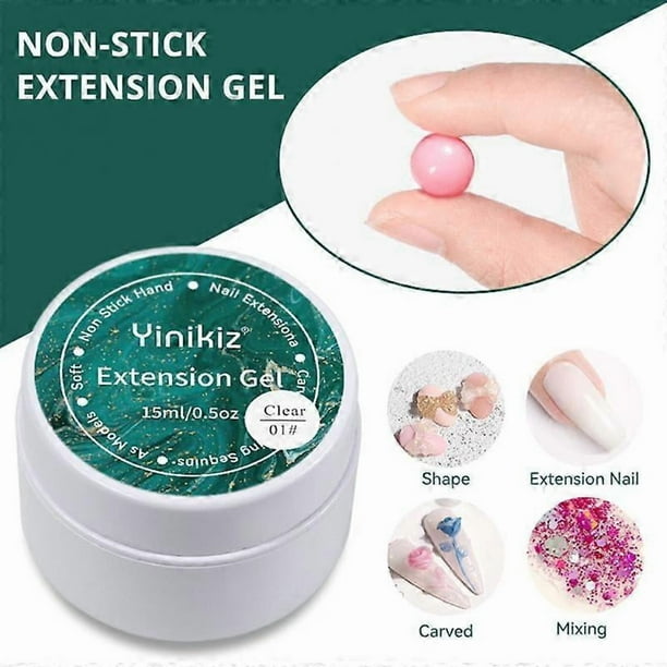 15ml Non Stick Hand Nail Extension Gel Solid Gel Nail Polish Carving Flower Nail